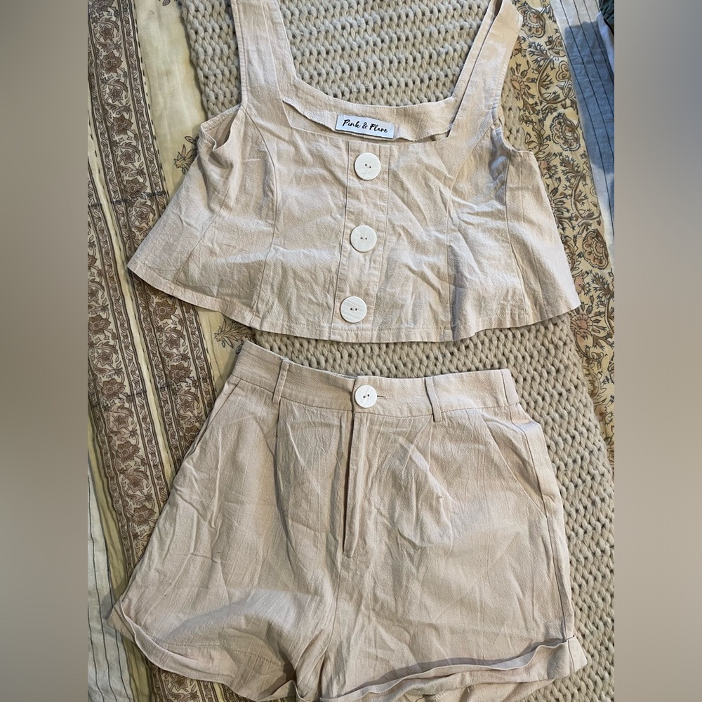 Linen Shorts and Top Set